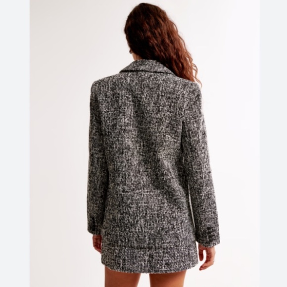 Abercrombie & Fitch Women's Classic Tweed Blazer - White/Black - Size Large - Picture 2 of 13